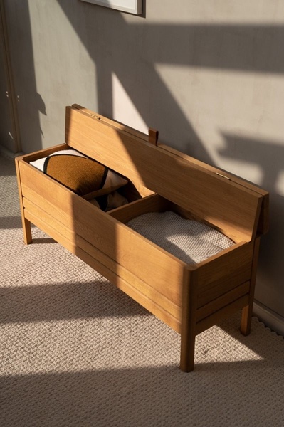 storage bench, wooden bench, entryway bench, storage chest, furniture bench, new arrival, lifestyle, minimalist, calm, warm, brown, neutral